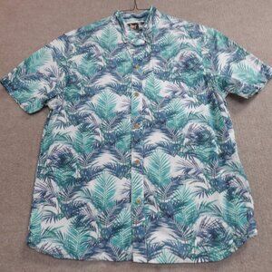 The Nutter Shirt Medium Blue Floral Hawaiian Aloha Made in USA